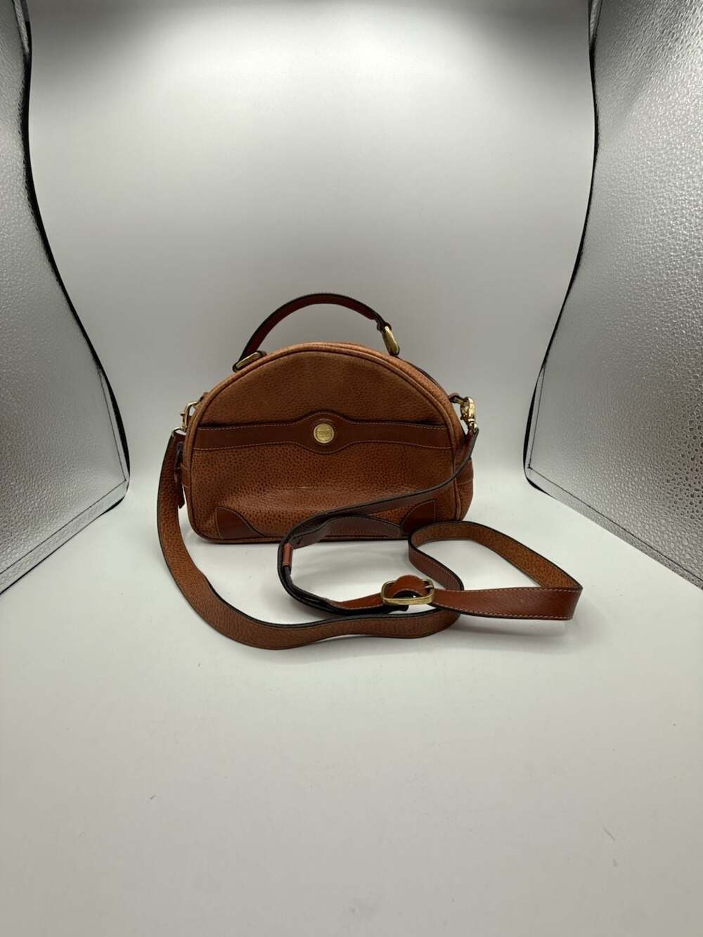 LAND Soft Leather Dome Satchel Crossbody Bag
